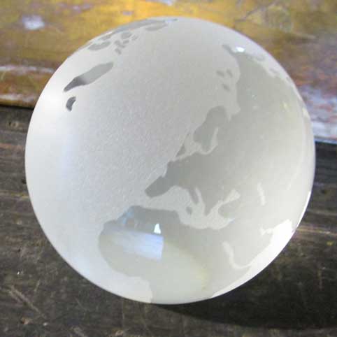a small, blasted globe