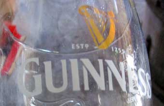 trade mark om beer glass