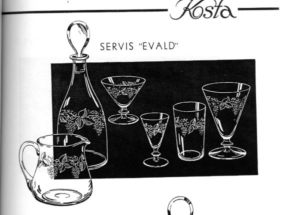 ur Kostas katalog utan tryckår / from the Kosta catalogue w/o publication date