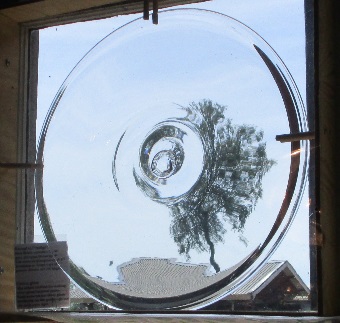crown glass in window